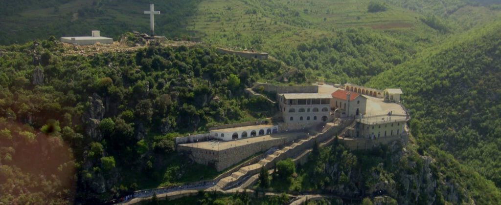 The Church of St. Anthony of Padua is one of the most important Catholic shrines in Albania. Built in 1557 as part of a large monastery, it is dedicated to the Portuguese saint and Franciscan friar St. Anthony. The church is situated on a hill above the town of Laç near Lezhë. There are beautiful views of the sea and the coastal plain from here.